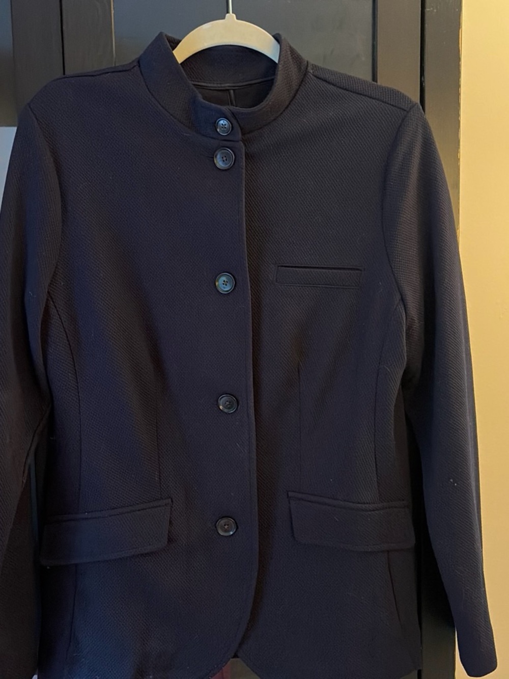 Banana Republic Black Stand-Collar Blazer